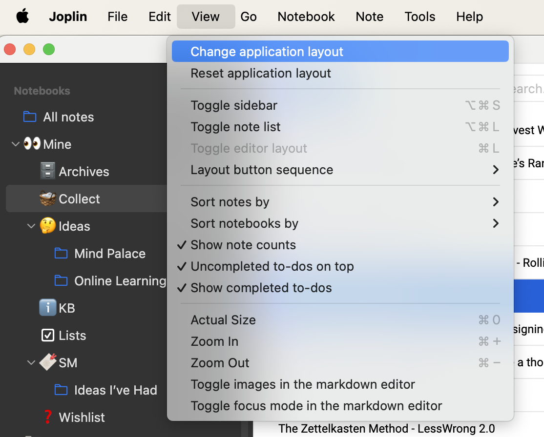 Joplin Change Application Layout